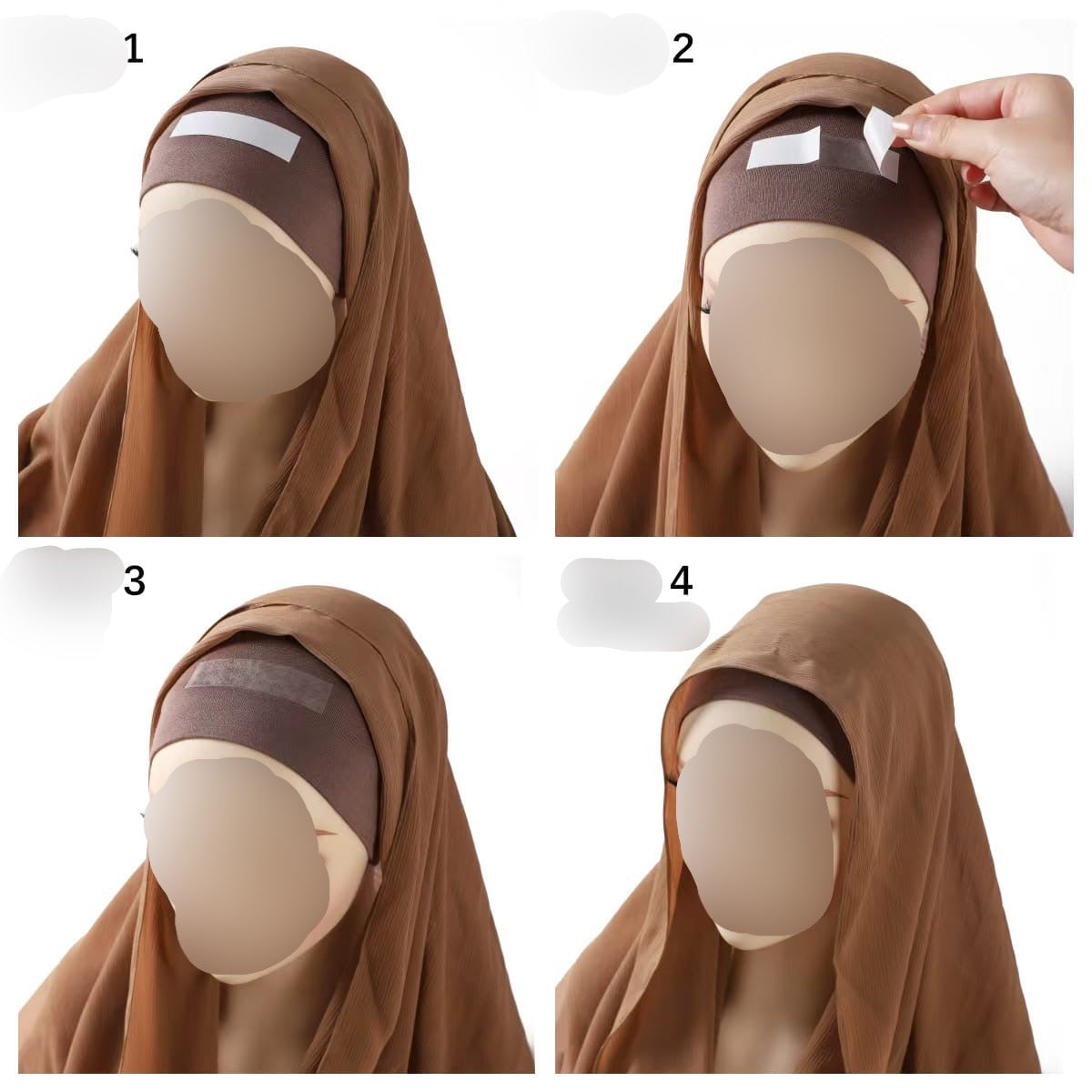 Hijab Express Anti glisse Soie de Médine (Asymétrique) – Set complet Élégance Premium XL – Concept inédit - Divers Couleurs