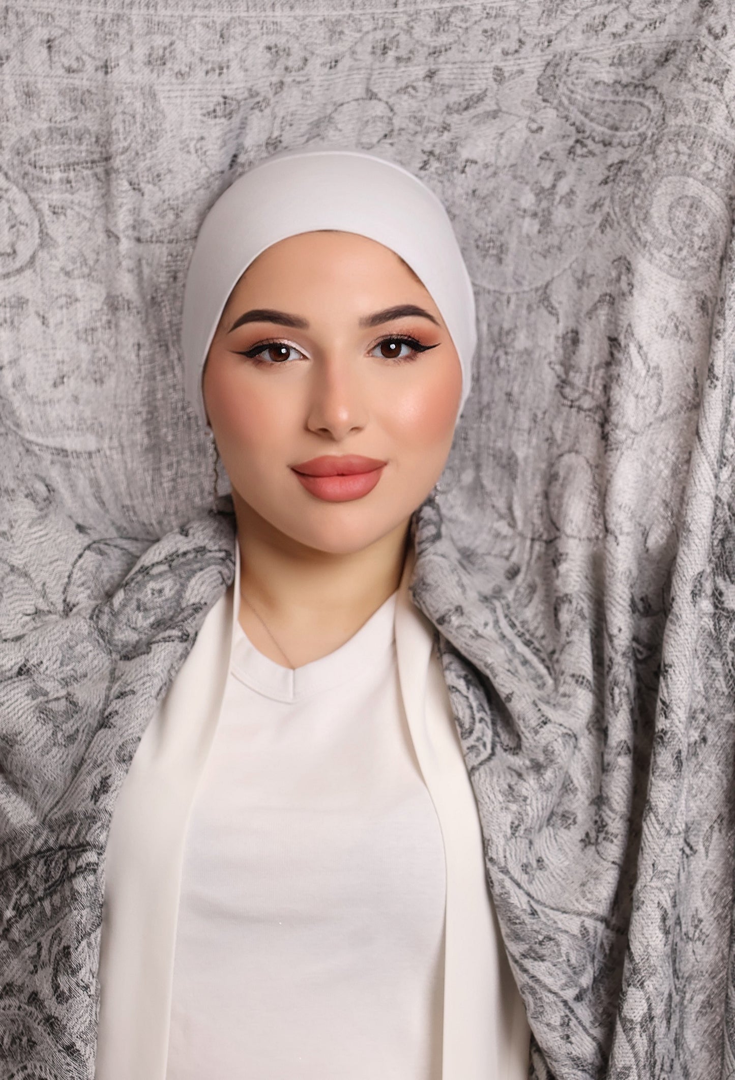 Hijab Premium Express Pashmina en Cachemire― Gris