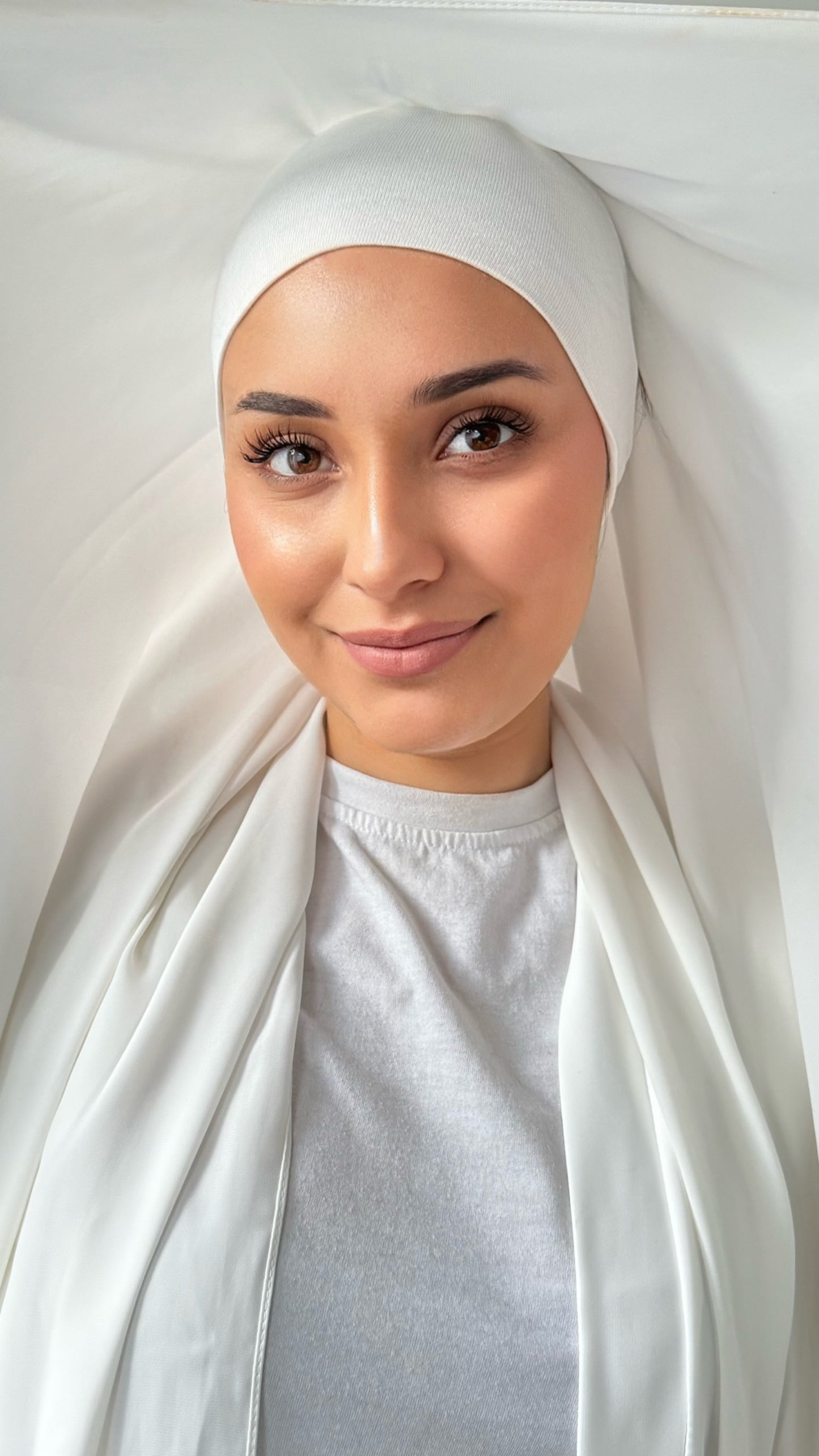 Hijab Express Anti glisse Soie de Médine – Set complet Élégance Premium XL – Concept inédit – Blanc