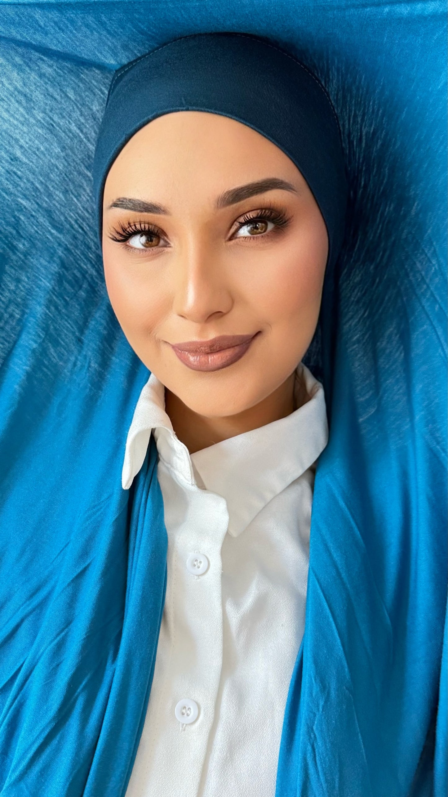 Hijab Express en Jersey Coton Modal – Qualité Premium XL – Bleu Canard