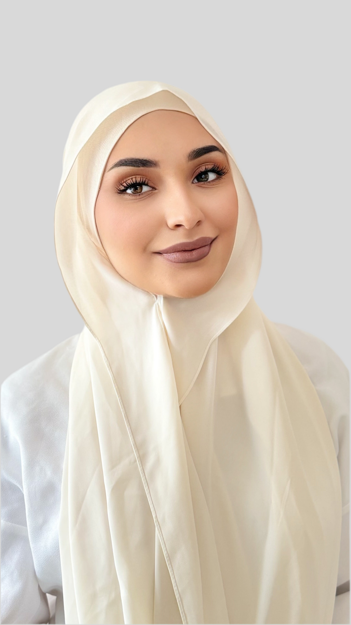 Hijab Express Anti glisse Soie de Médine – Set complet Élégance Premium XL – Concept inédit – Ivoire