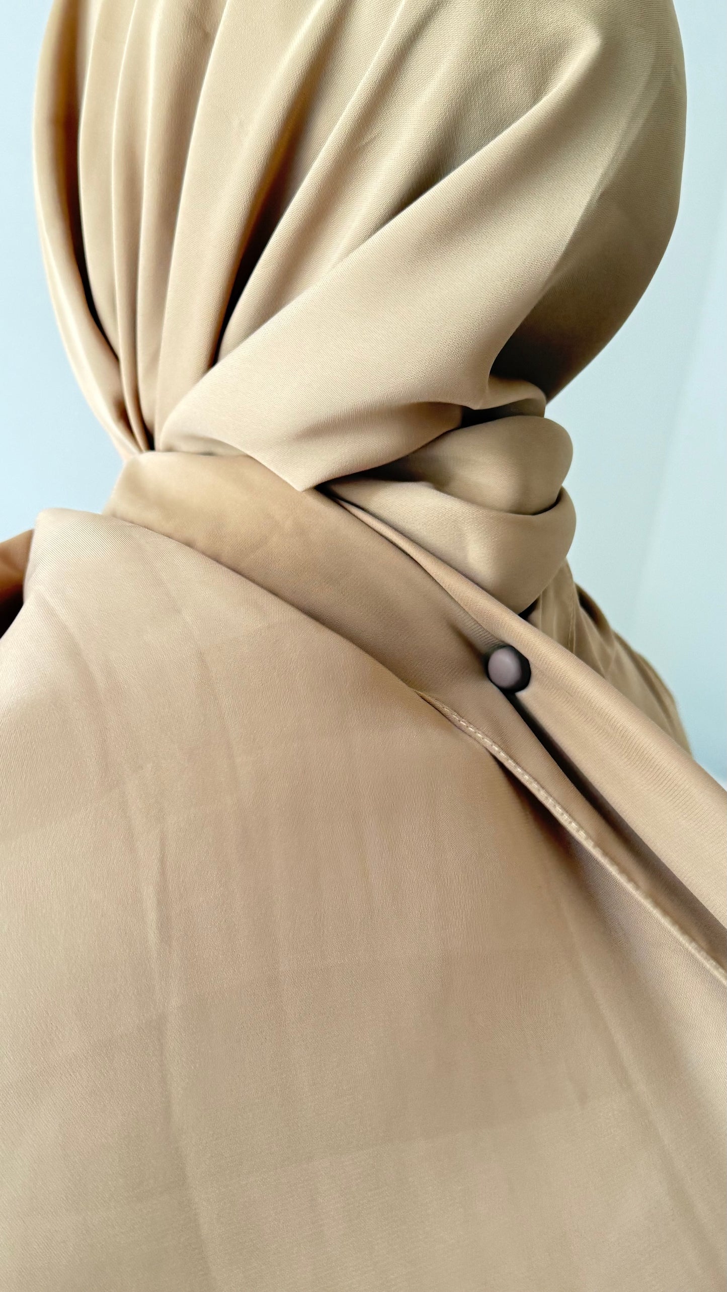 Hijab Express Anti glisse Soie de Médine – Set complet Élégance Premium XL – Concept inédit – Nude Brun