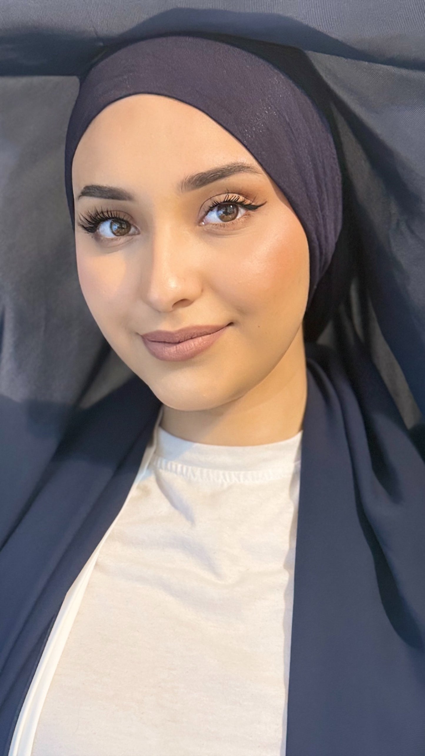 Hijab Express Anti glisse Soie de Médine – Set complet Élégance Premium XL – Concept inédit – Bleu Marine