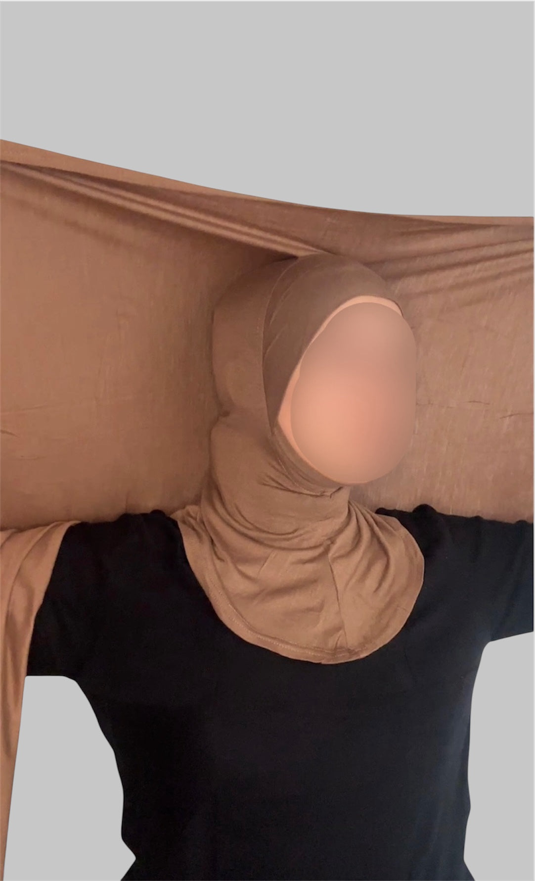 Hijab Express Confort Ultime – Sous-Hijab intégral + Voile Jersey Coton Modal avec Aimants – Qualité Supérieure XL – Mocha