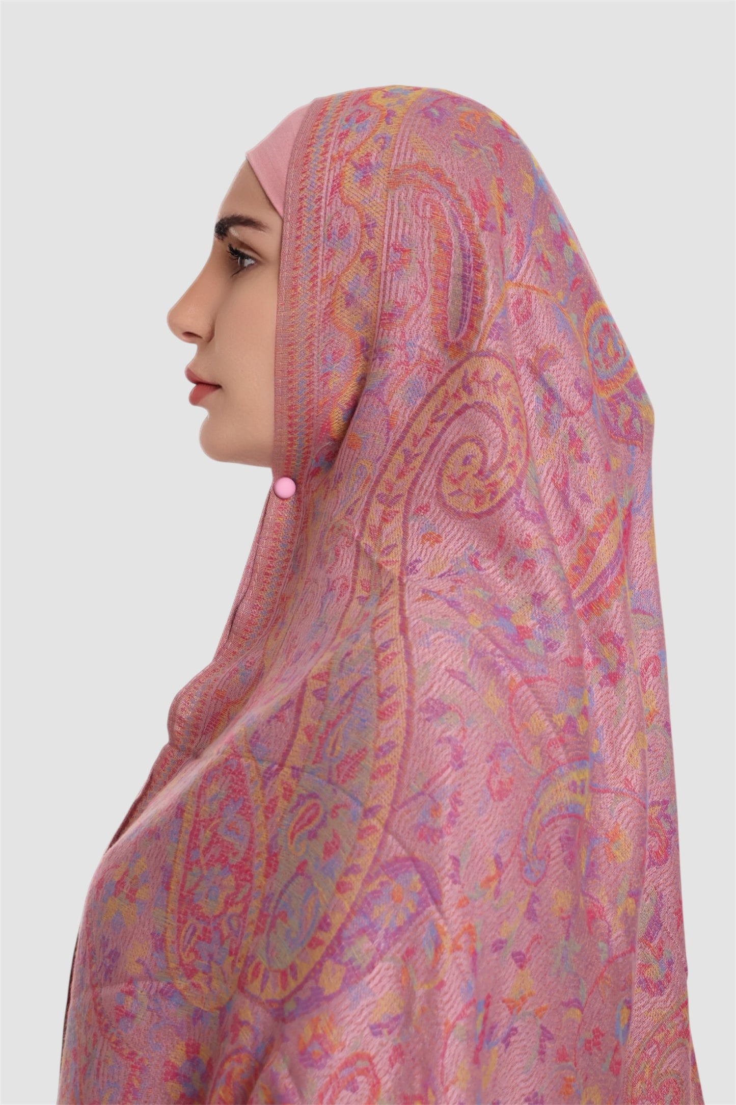 Hijab Premium Express Pashmina en Cachemire ― Rose