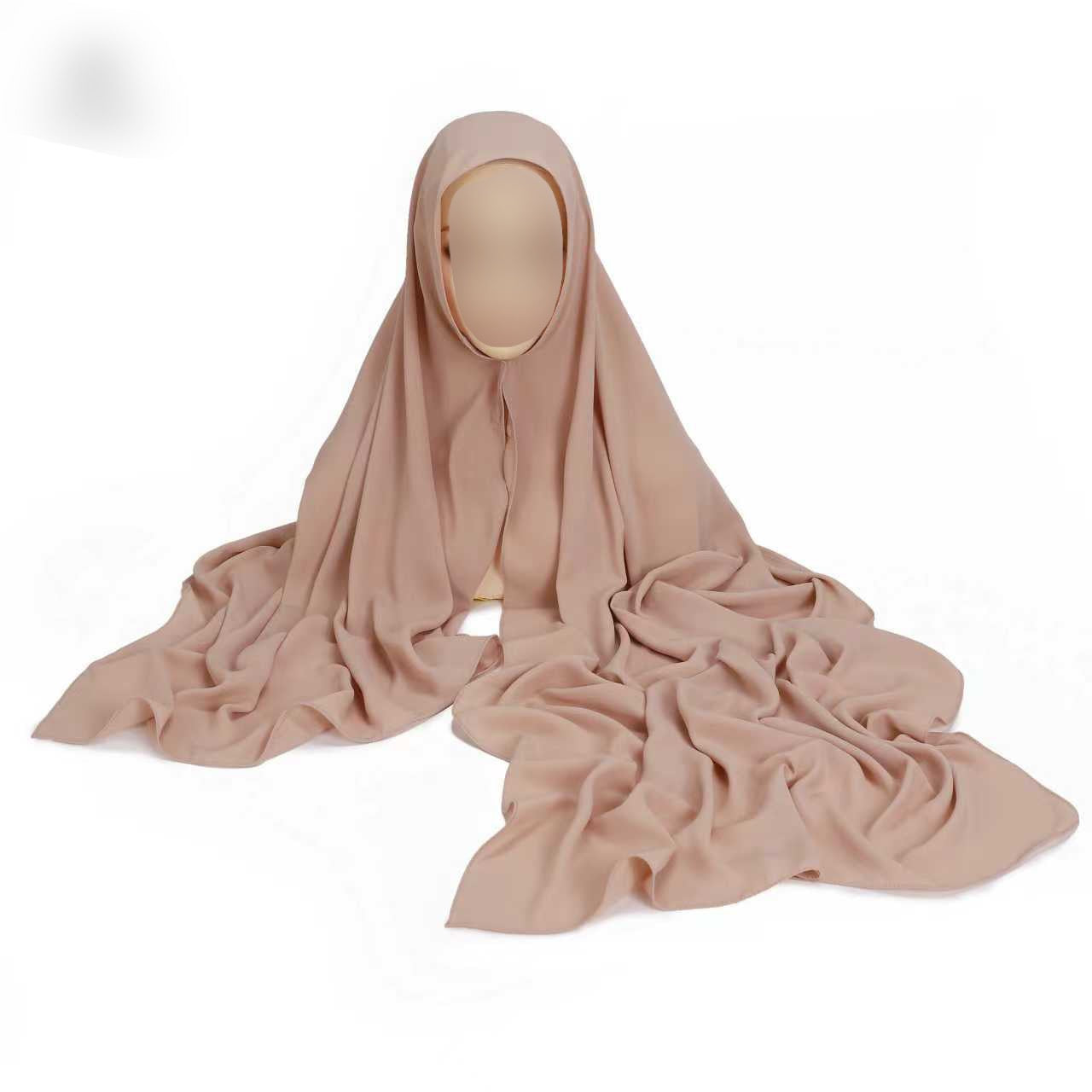 Hijab Express Anti glisse Soie de Médine (Asymétrique) – Set complet Élégance Premium XL – Concept inédit - Divers Couleurs