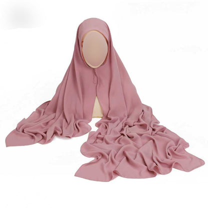 Hijab Express Anti glisse Soie de Médine (Asymétrique) – Set complet Élégance Premium XL – Concept inédit - Divers Couleurs