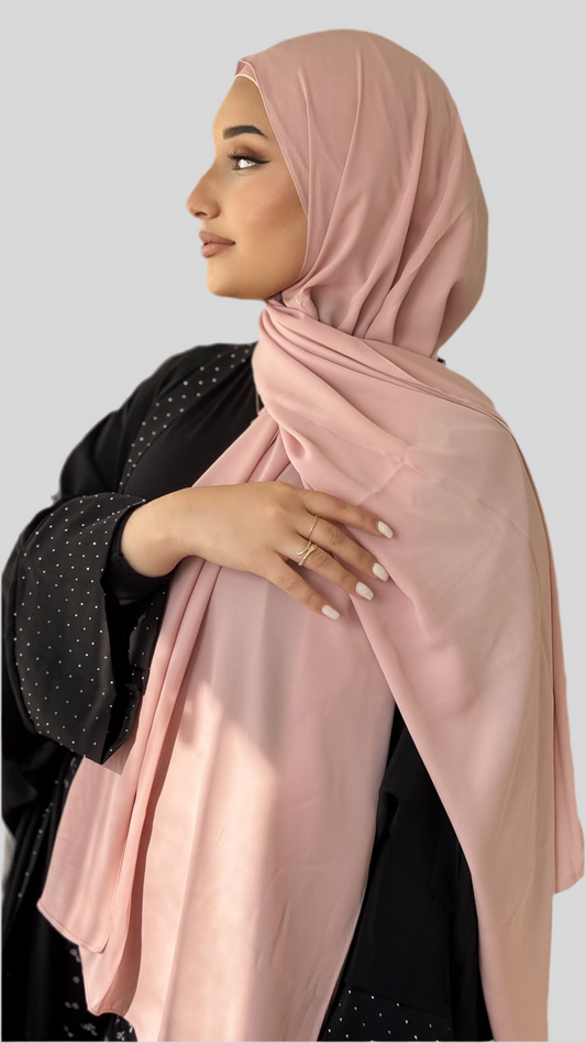 Hijab Express Anti glisse Soie de Médine – Set complet Élégance Premium XL – Concept inédit - Rose Pâle