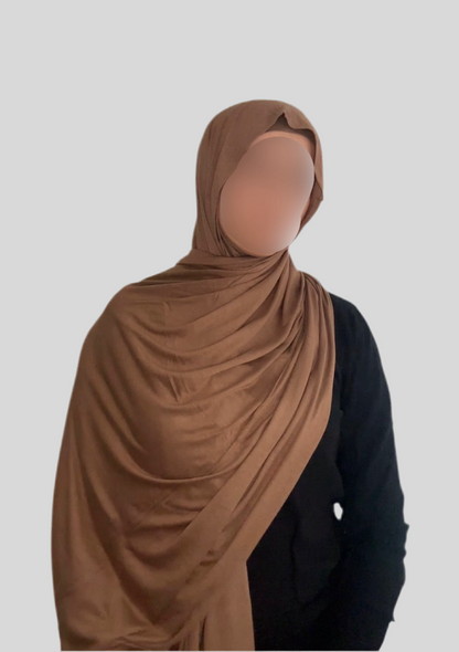 Hijab Express Confort Ultime – Sous-Hijab intégral + Voile Jersey Coton Modal avec Aimants – Qualité Supérieure XL – Mocha