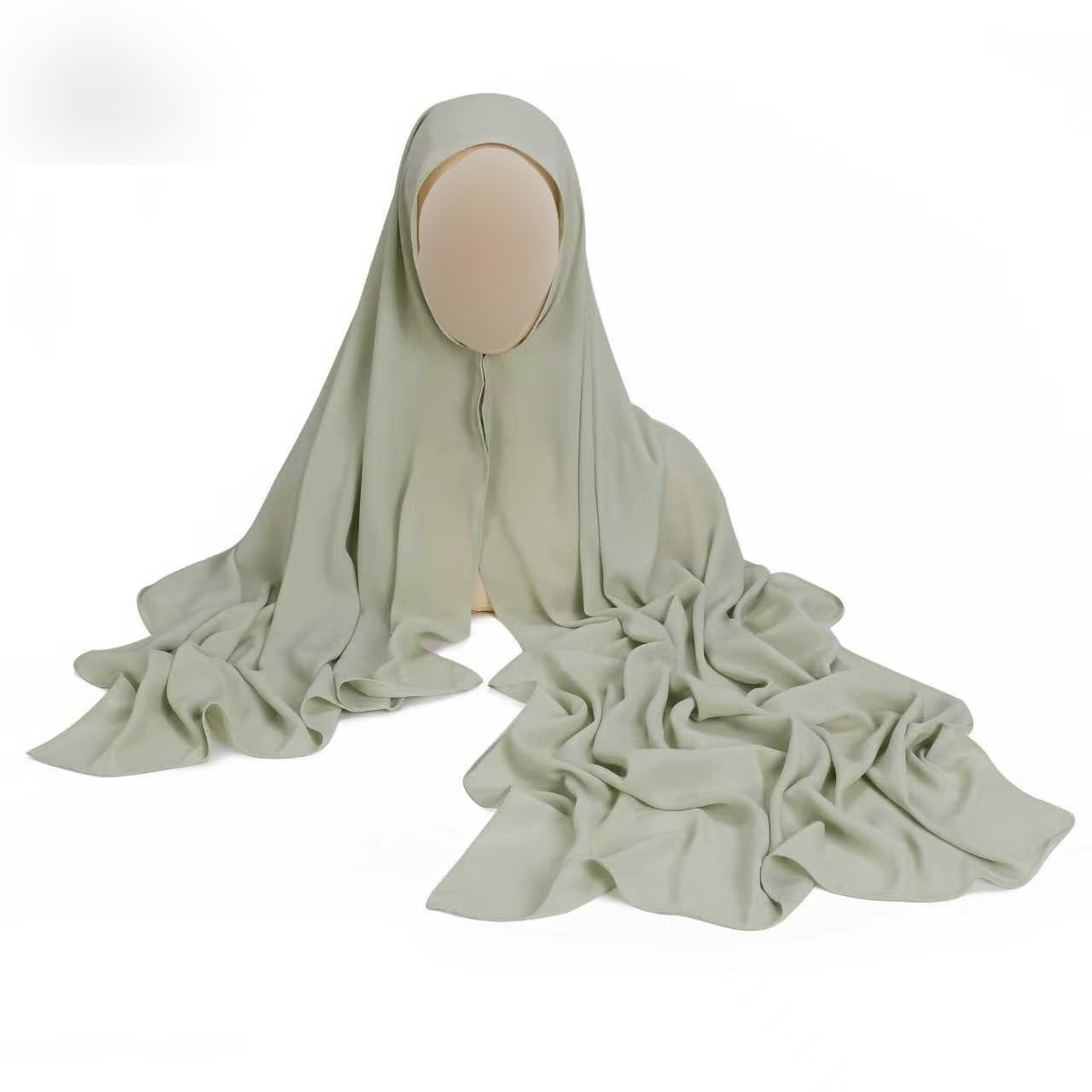 Hijab Express Anti glisse Soie de Médine (Asymétrique) – Set complet Élégance Premium XL – Concept inédit - Divers Couleurs