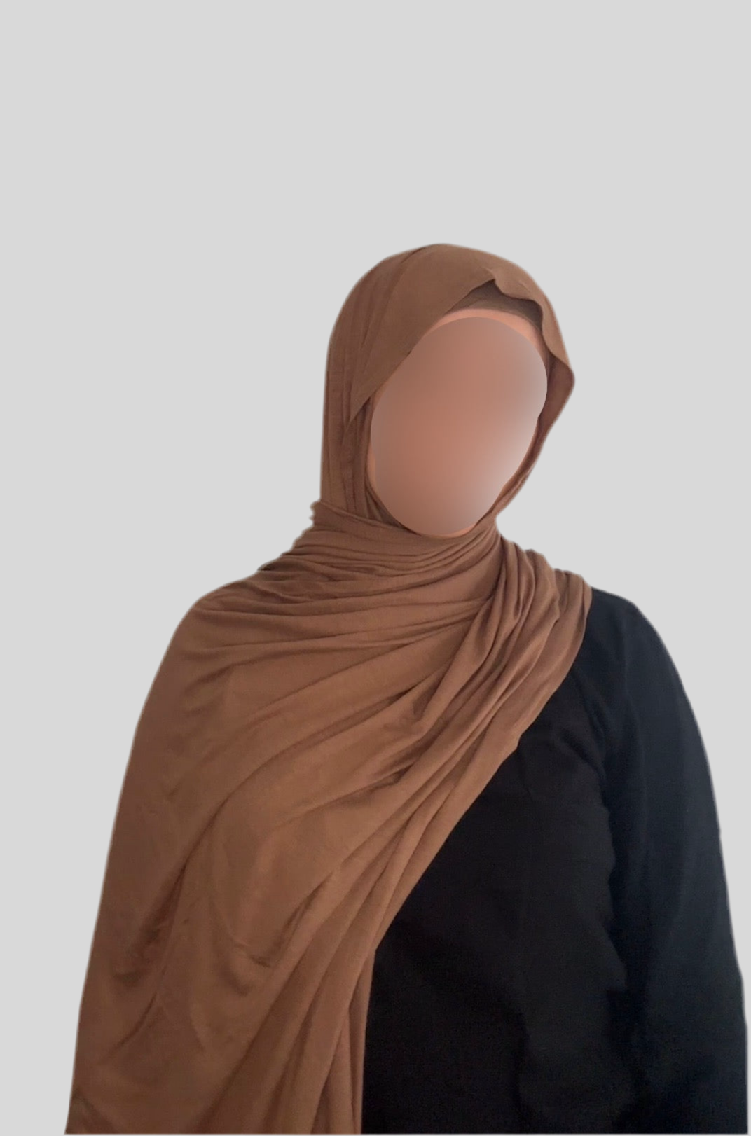 Hijab Express Perfection – Bonnet à Nouer Intérieur Satin + Voile Jersey Coton Modal avec Aimants – Qualité Supérieure XL – Mocha