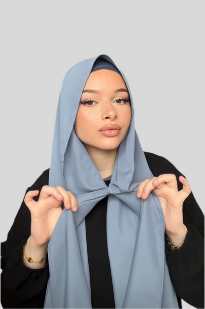 Hijab Express Anti glisse Soie de Médine – Set complet Élégance Premium XL – Concept inédit - Divers couleurs