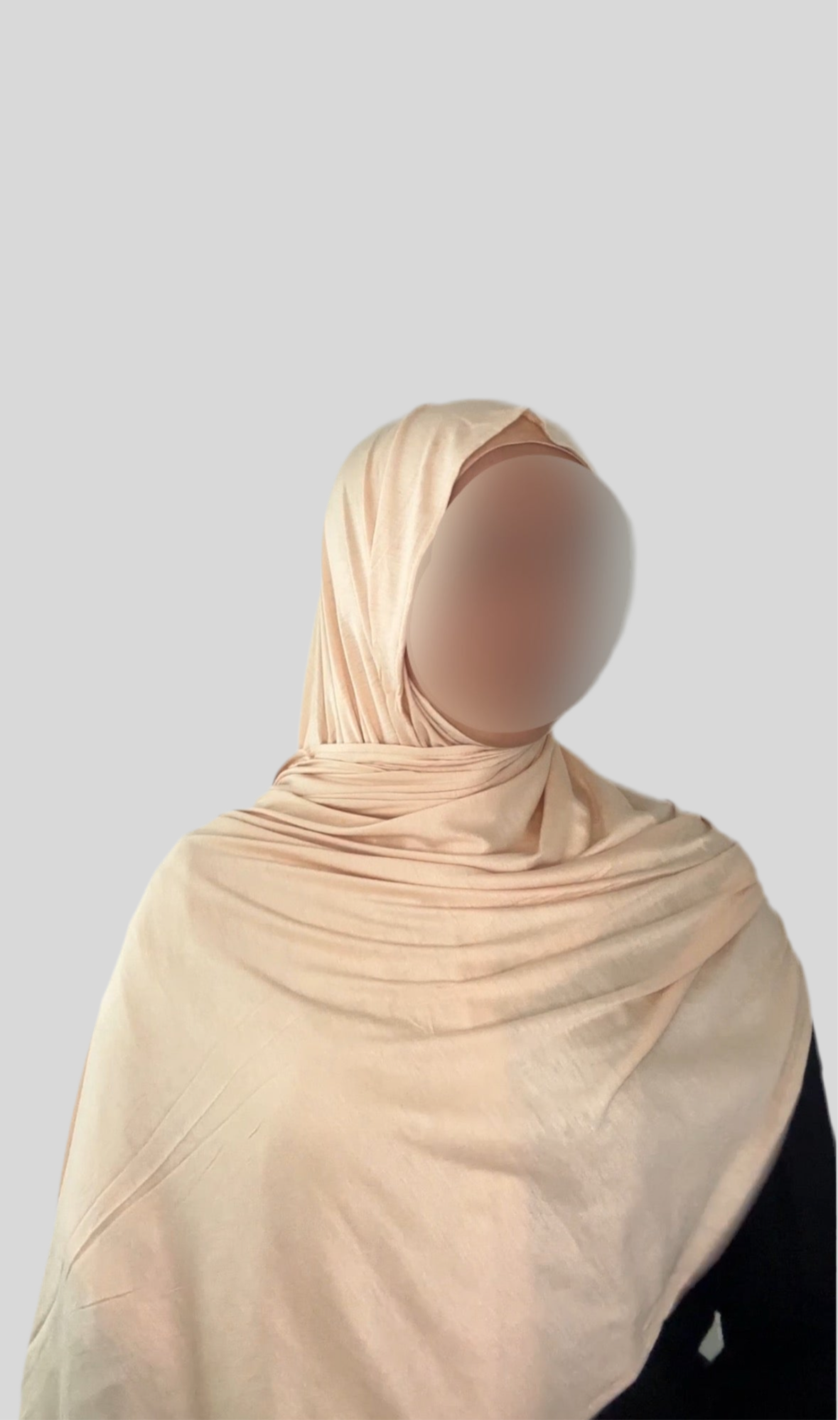 Hijab Express Confort Ultime – Sous-Hijab intégral + Voile Jersey Coton Modal avec Aimants – Qualité Supérieure XL – Beige Clair