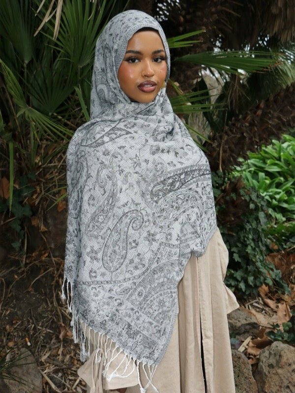 Hijab Premium Express Pashmina ― Gris