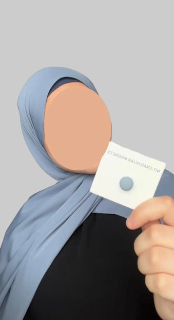 Hijab Express Anti glisse Soie de Médine – Set complet Élégance Premium XL – Concept inédit - Bleu Brumeux