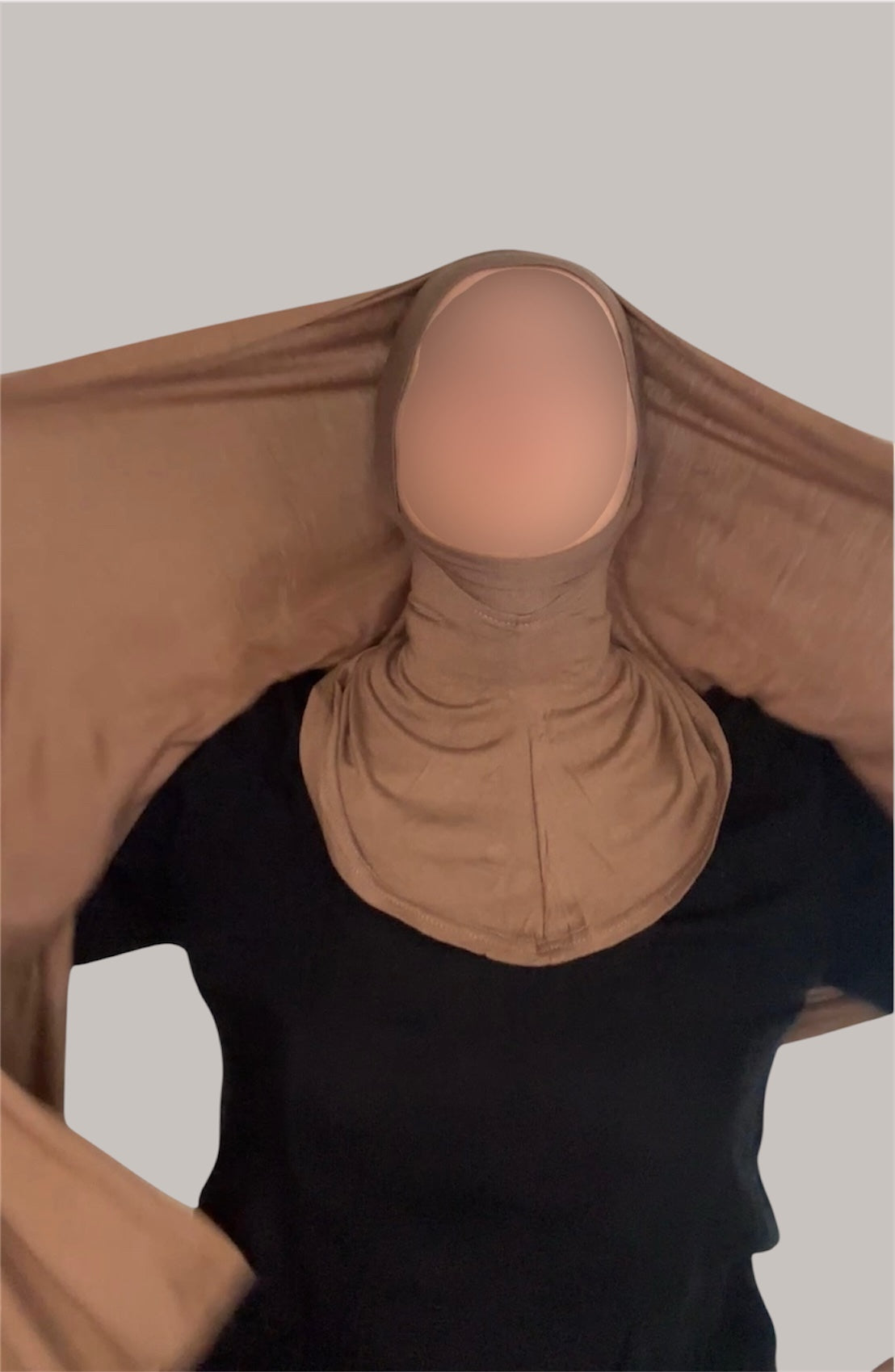 Hijab Express Confort Ultime – Sous-Hijab intégral + Voile Jersey Coton Modal avec Aimants – Qualité Supérieure XL – Mocha