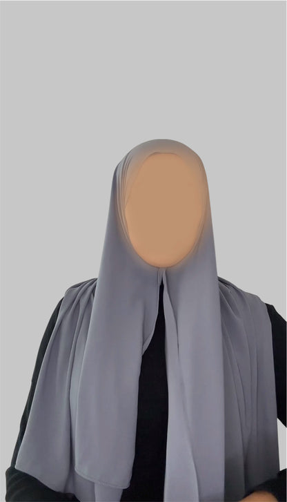 Hijab Express Anti glisse Soie de Médine (Asymétrique) – Set complet Élégance Premium XL – Concept inédit - Divers Couleurs