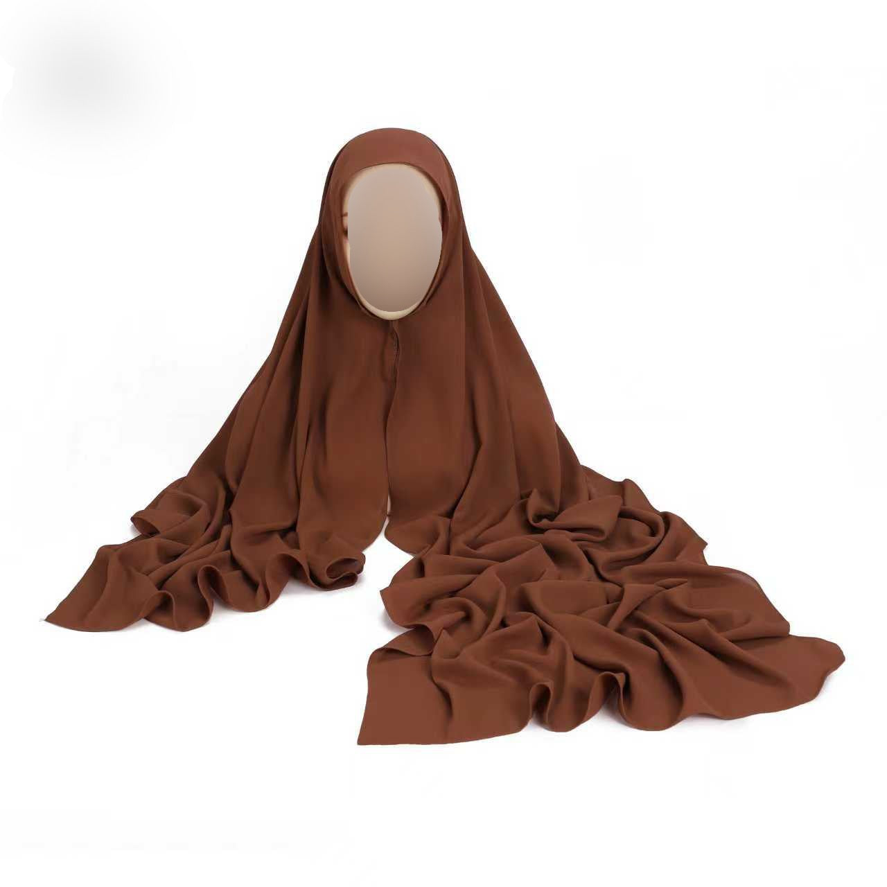 Hijab Express Anti glisse Soie de Médine (Asymétrique) – Set complet Élégance Premium XL – Concept inédit - Divers Couleurs