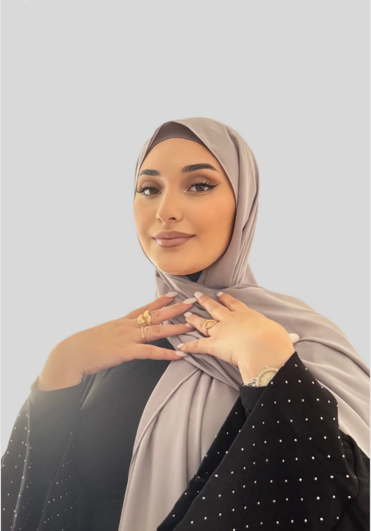 Hijab Express Anti glisse Soie de Médine (Asymétrique) – Set complet Élégance Premium XL – Concept inédit - Divers Couleurs