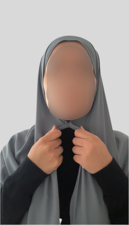 Hijab Express Anti glisse Soie de Médine (Asymétrique) – Set complet Élégance Premium XL – Concept inédit - Divers Couleurs