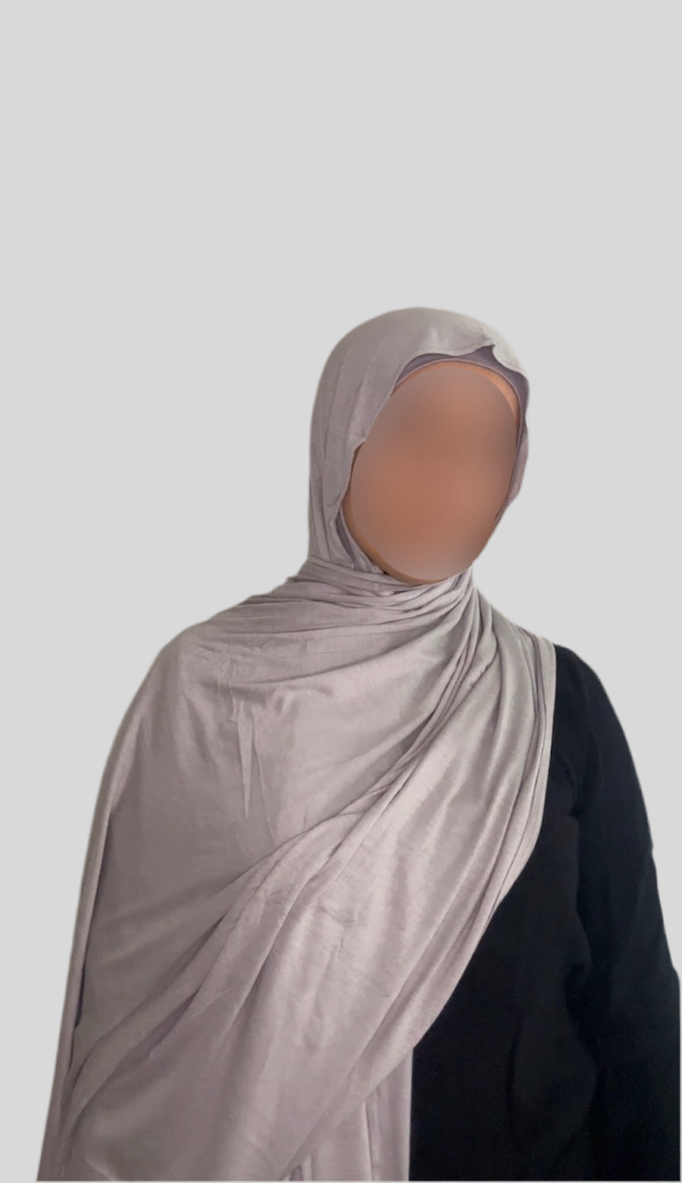Hijab Express Perfection – Bonnet à Nouer Intérieur Satin + Voile Jersey Coton Modal avec Aimants – Qualité Supérieure XL – Gris Clair
