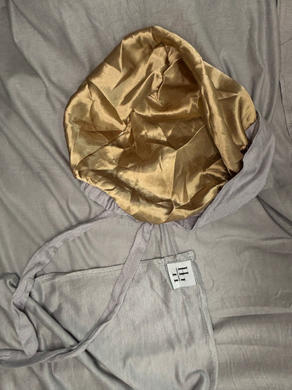 Hijab Express Perfection – Bonnet à Nouer Intérieur Satin + Voile Jersey Coton Modal avec Aimants – Qualité Supérieure XL – Gris Clair