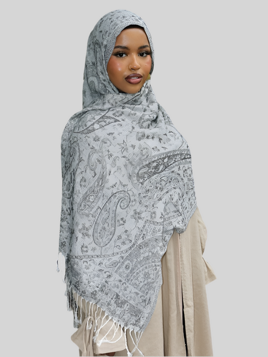 Hijab Premium Express Pashmina ― Gris