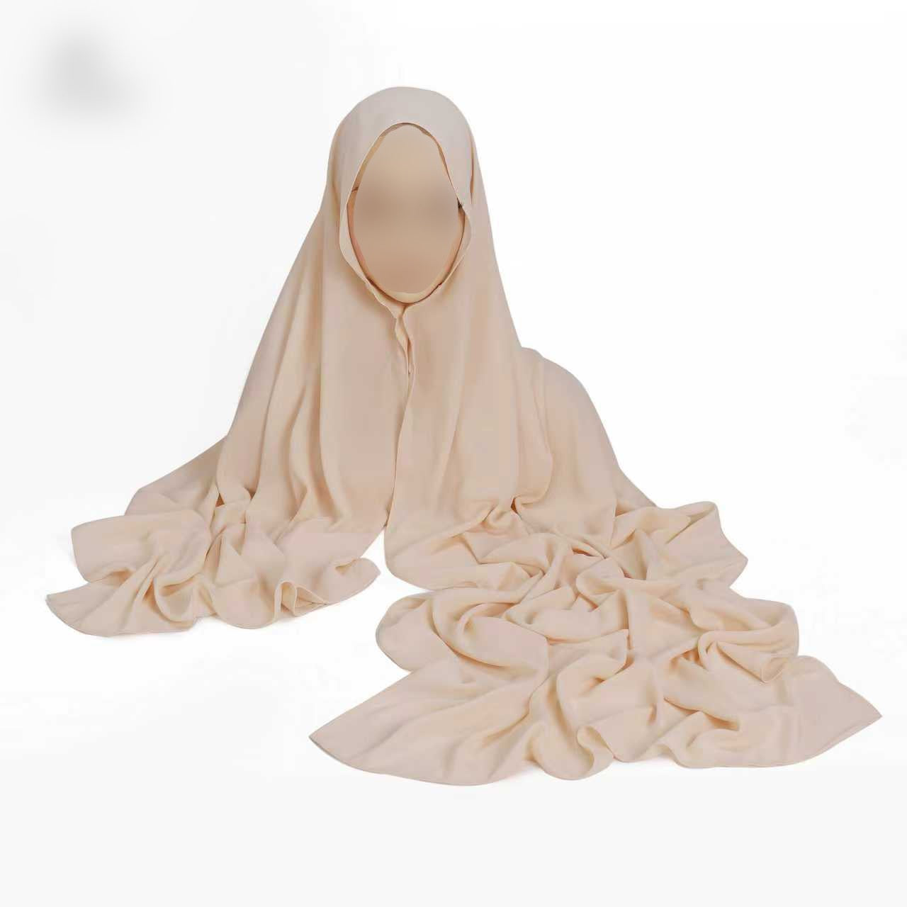 Hijab Express Anti glisse Soie de Médine (Asymétrique) – Set complet Élégance Premium XL – Concept inédit - Divers Couleurs