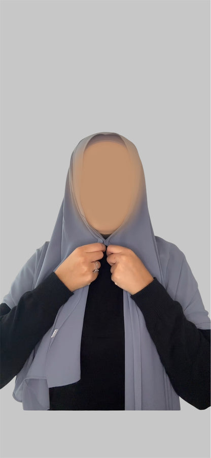 Hijab Express Anti glisse Soie de Médine (Asymétrique) – Set complet Élégance Premium XL – Concept inédit - Divers Couleurs