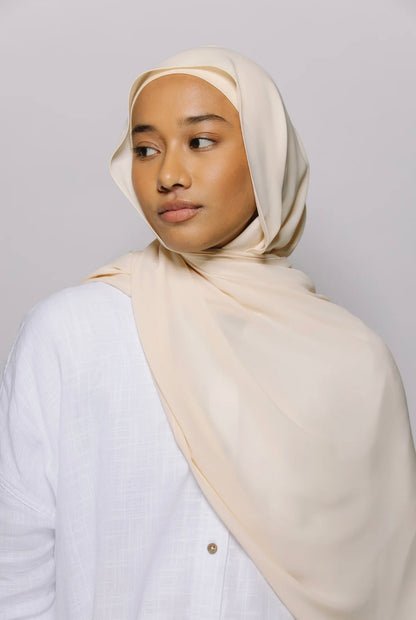 Express Premium Chiffon Hijab mit Magnetverschluss-System und integrierter Haube - Grün